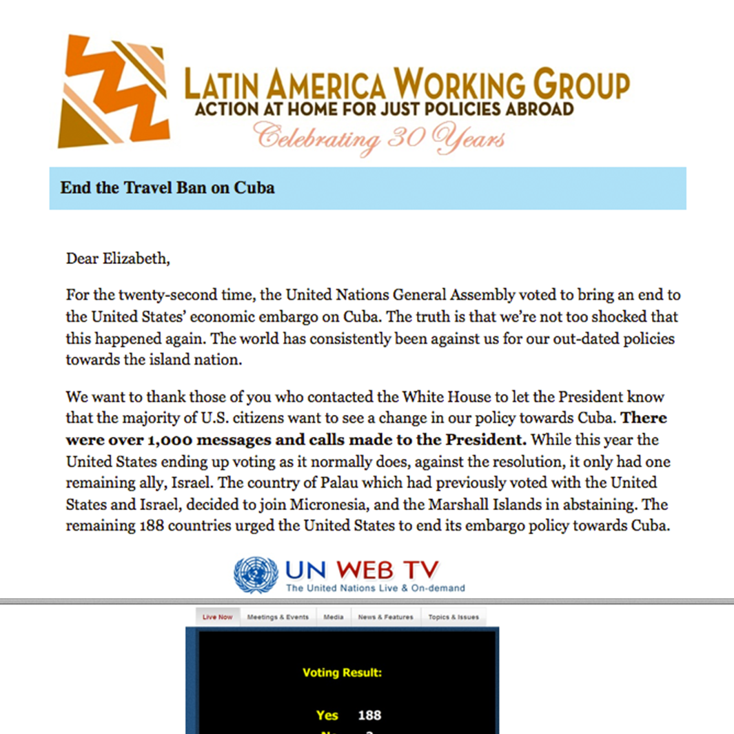 information from the Latin America Working Group